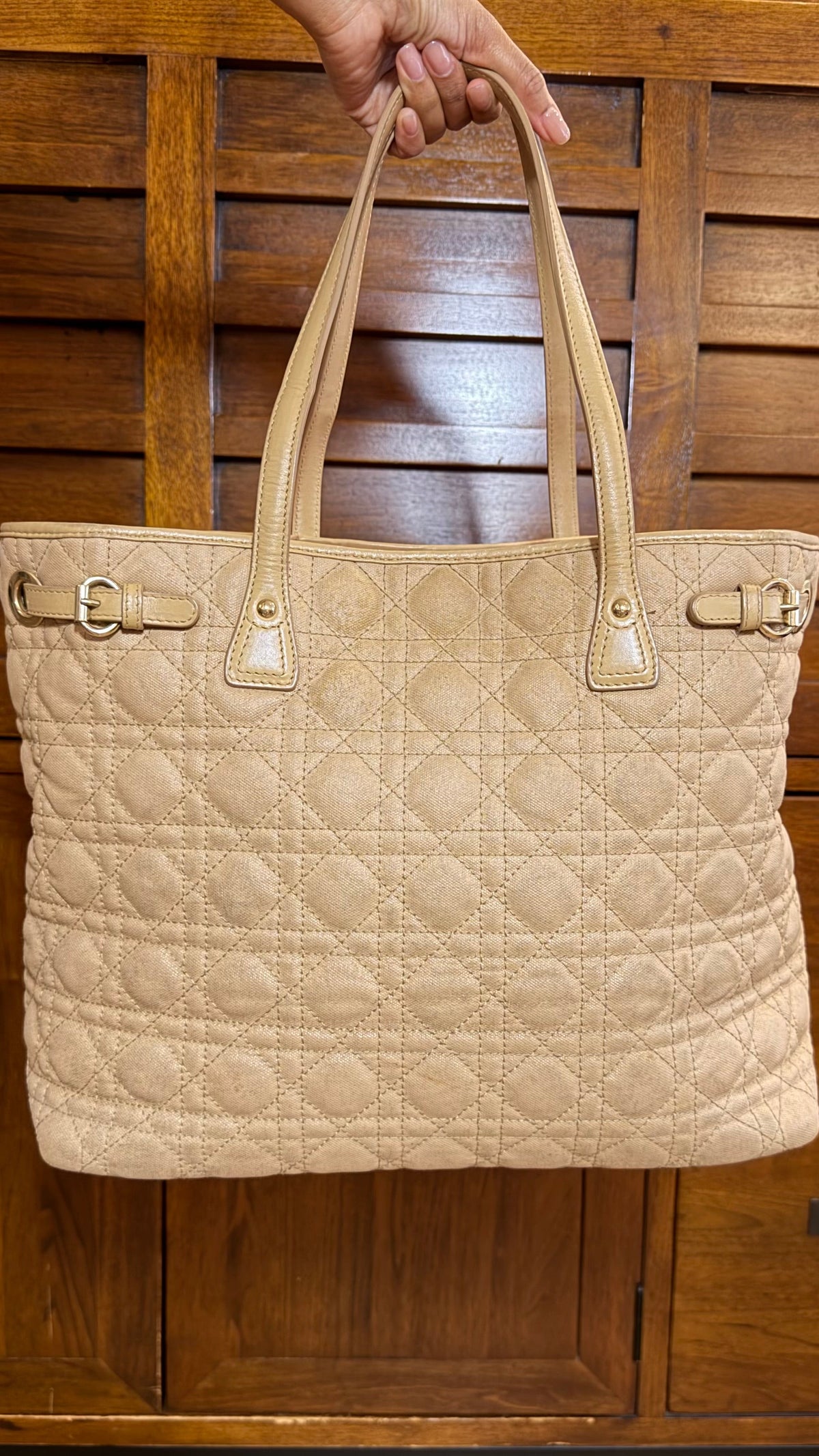 Vintage Dior Cannage Panarea Tote Bag
