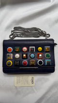 Fendi Blue Leather Wallet on Chain