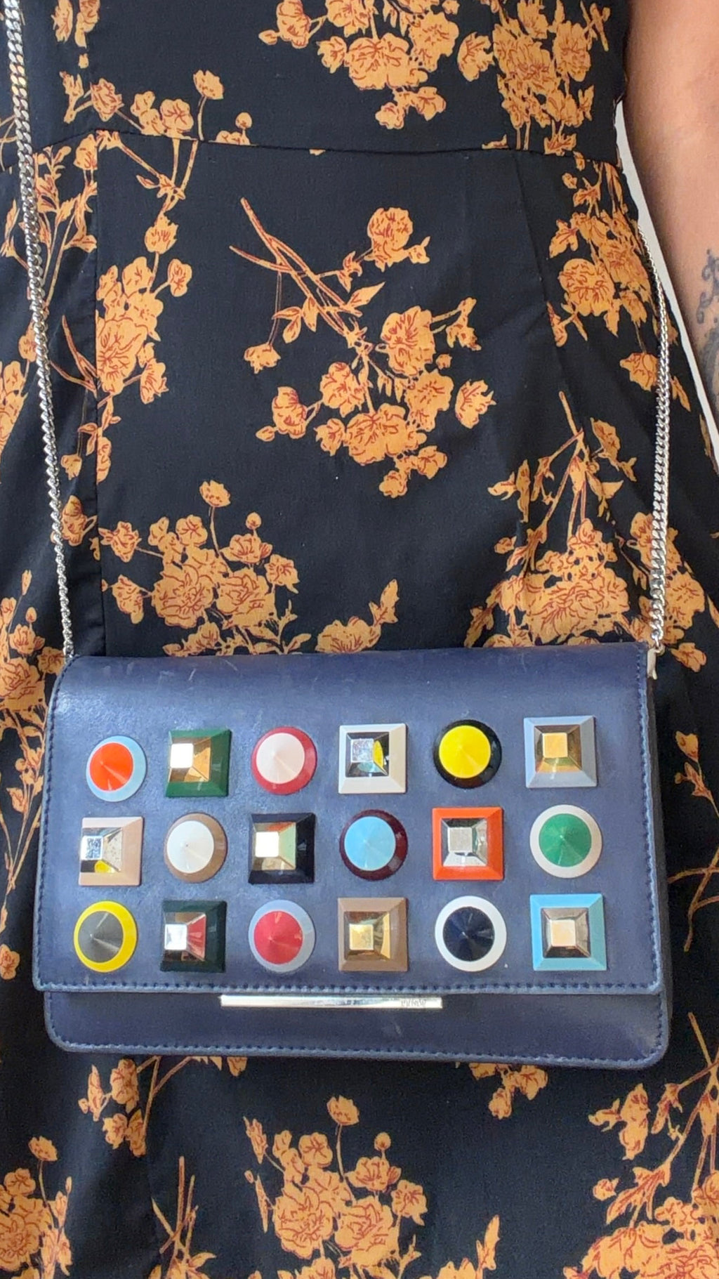 Fendi Blue Leather Wallet on Chain