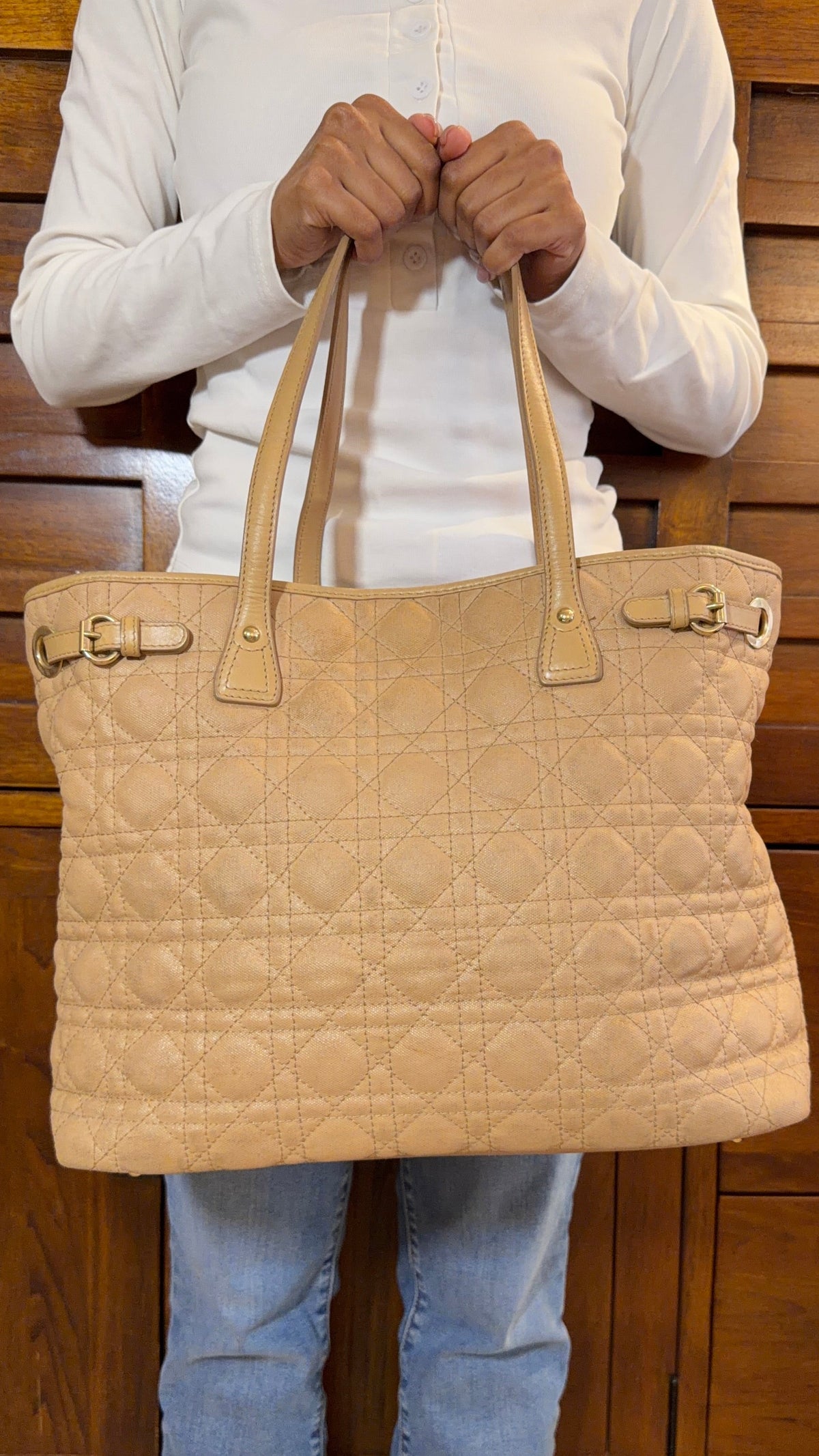 Vintage Dior Cannage Panarea Tote Bag