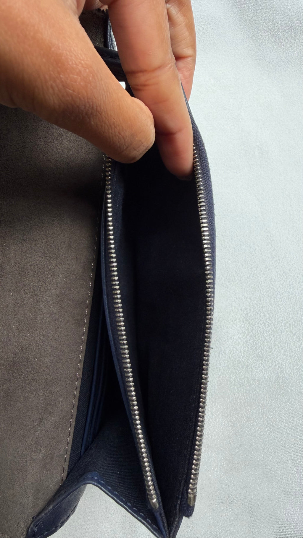 Fendi Blue Leather Wallet on Chain