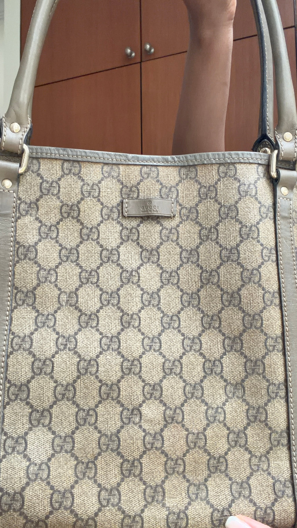 Authentic Gucci GG Monogram Tote Bag – Beige