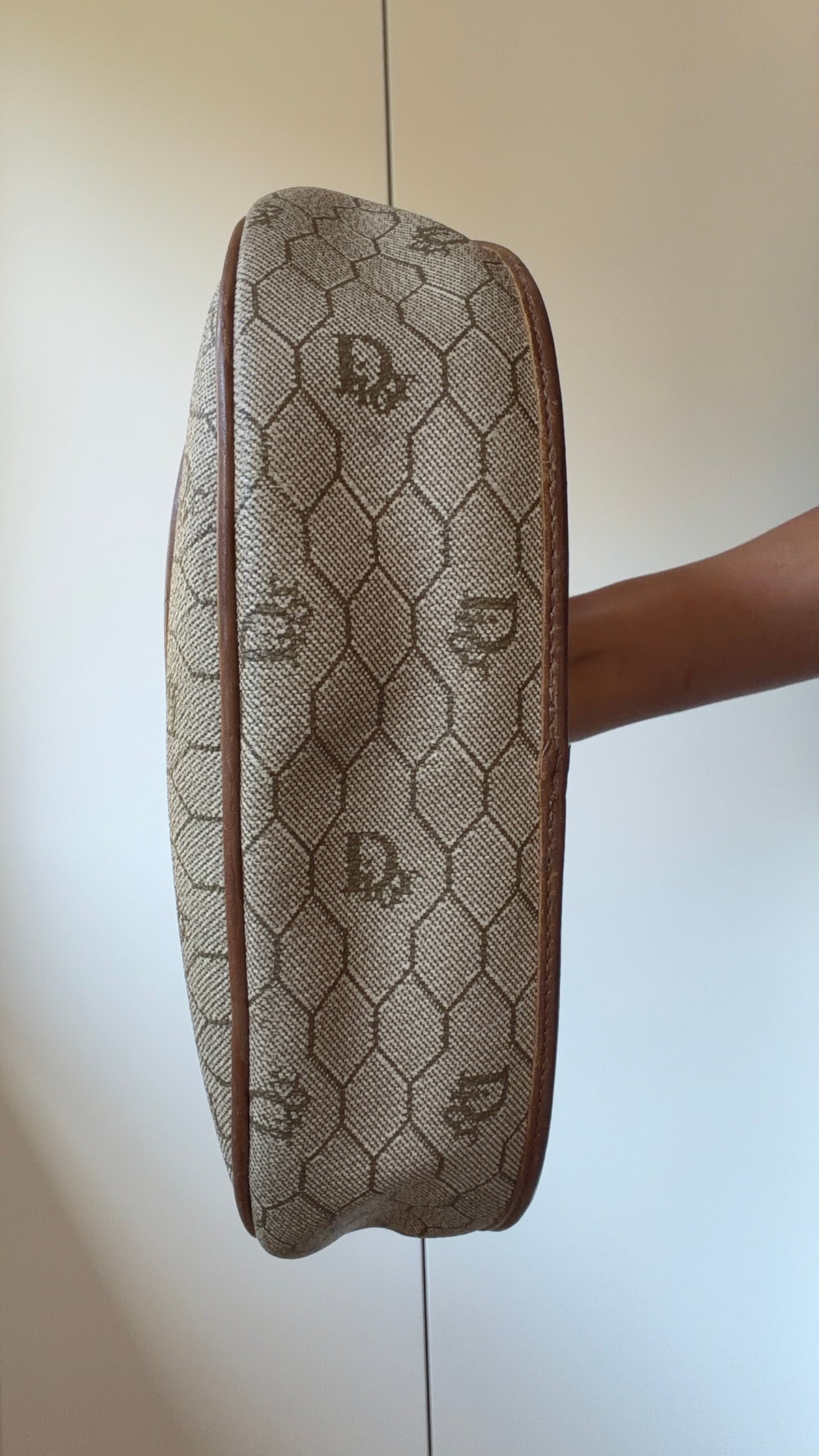 Dior Trotter Beige & Brown Canvas Shoulder Bag