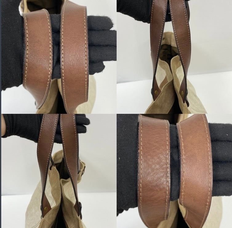 Authentic Vintage Burberry Blue Label Beige Canvas Tote Bag