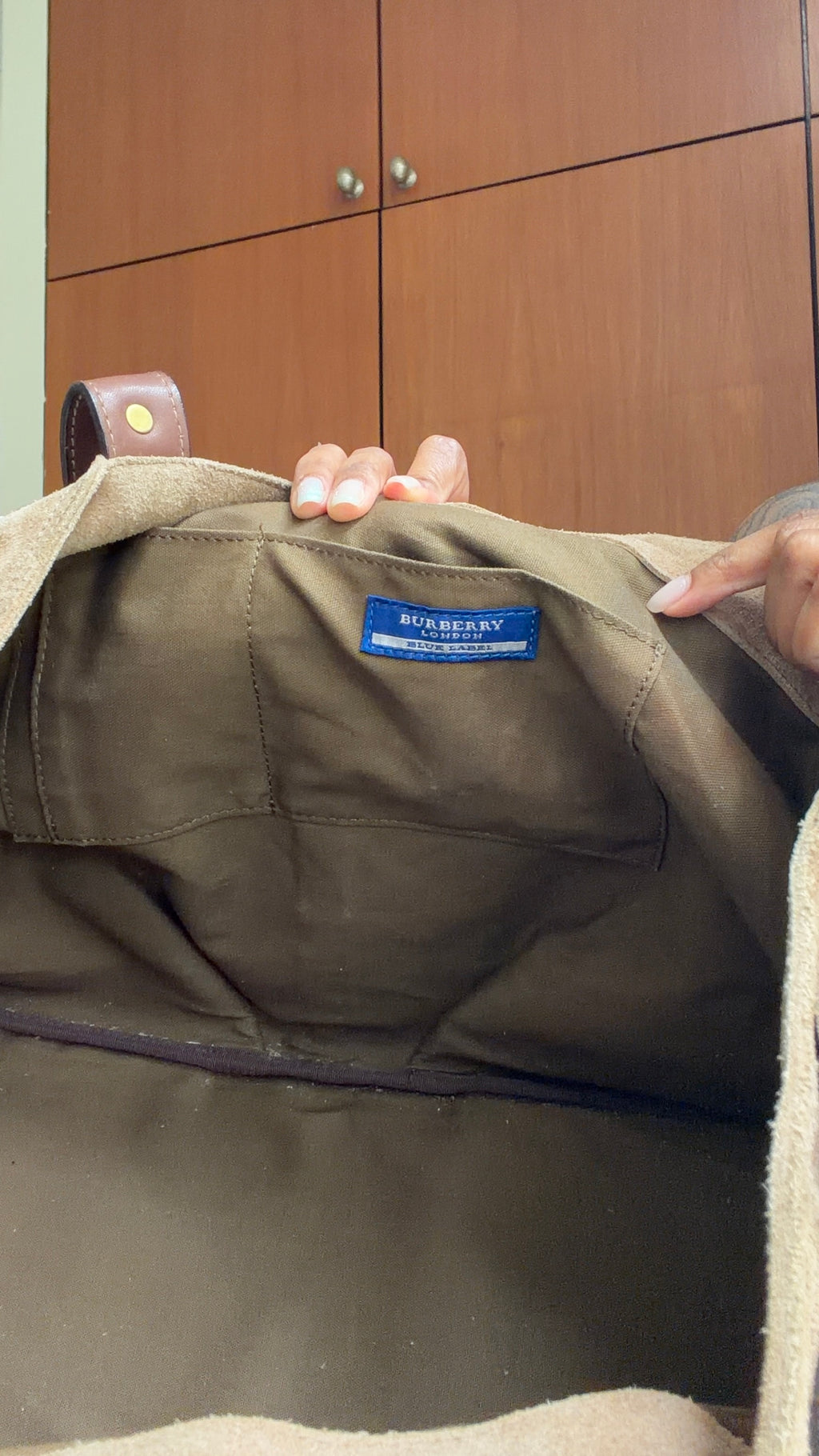Authentic Vintage Burberry Blue Label Beige Canvas Tote Bag