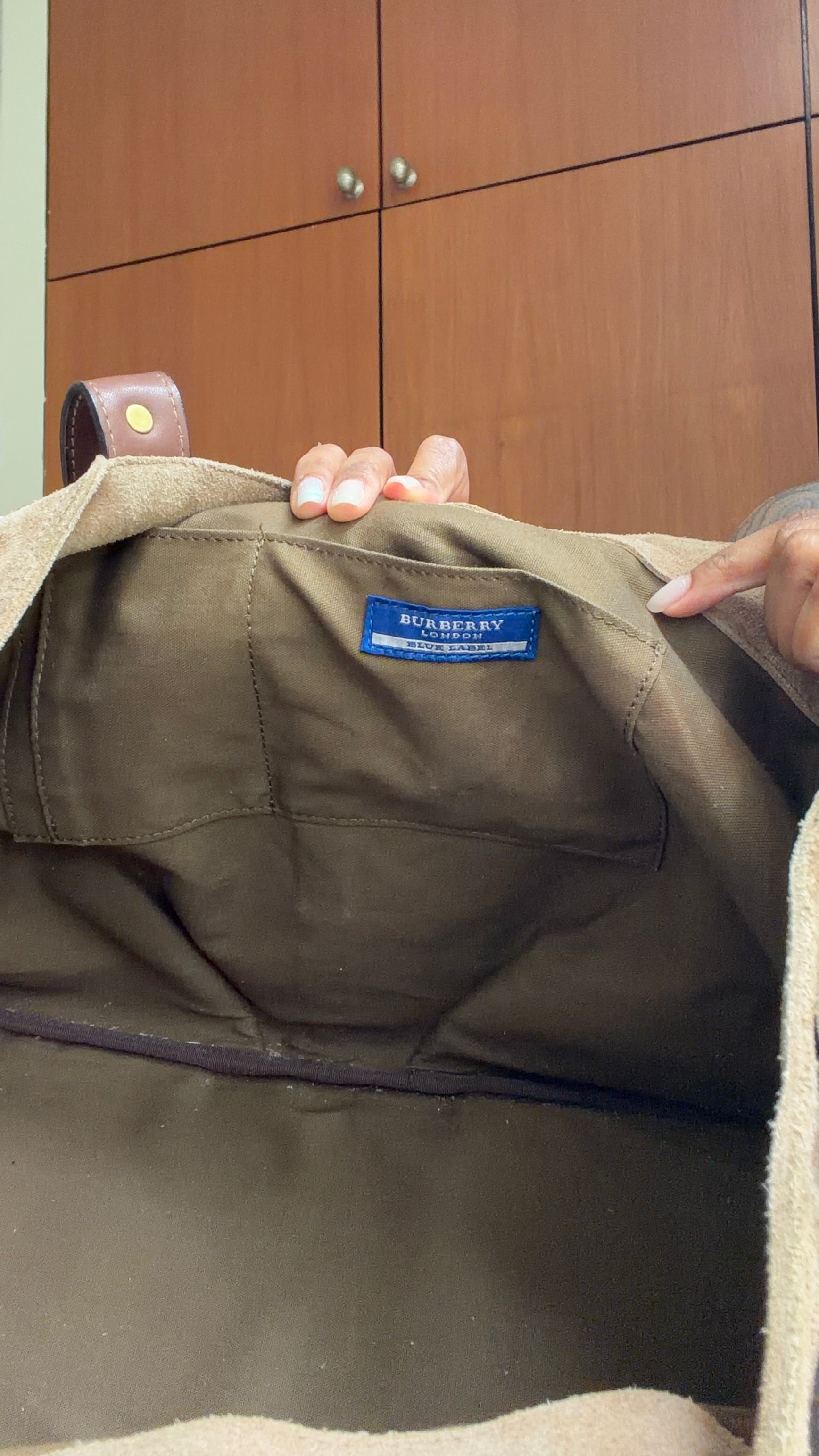 Authentic Vintage Burberry Blue Label Beige Canvas Tote Bag