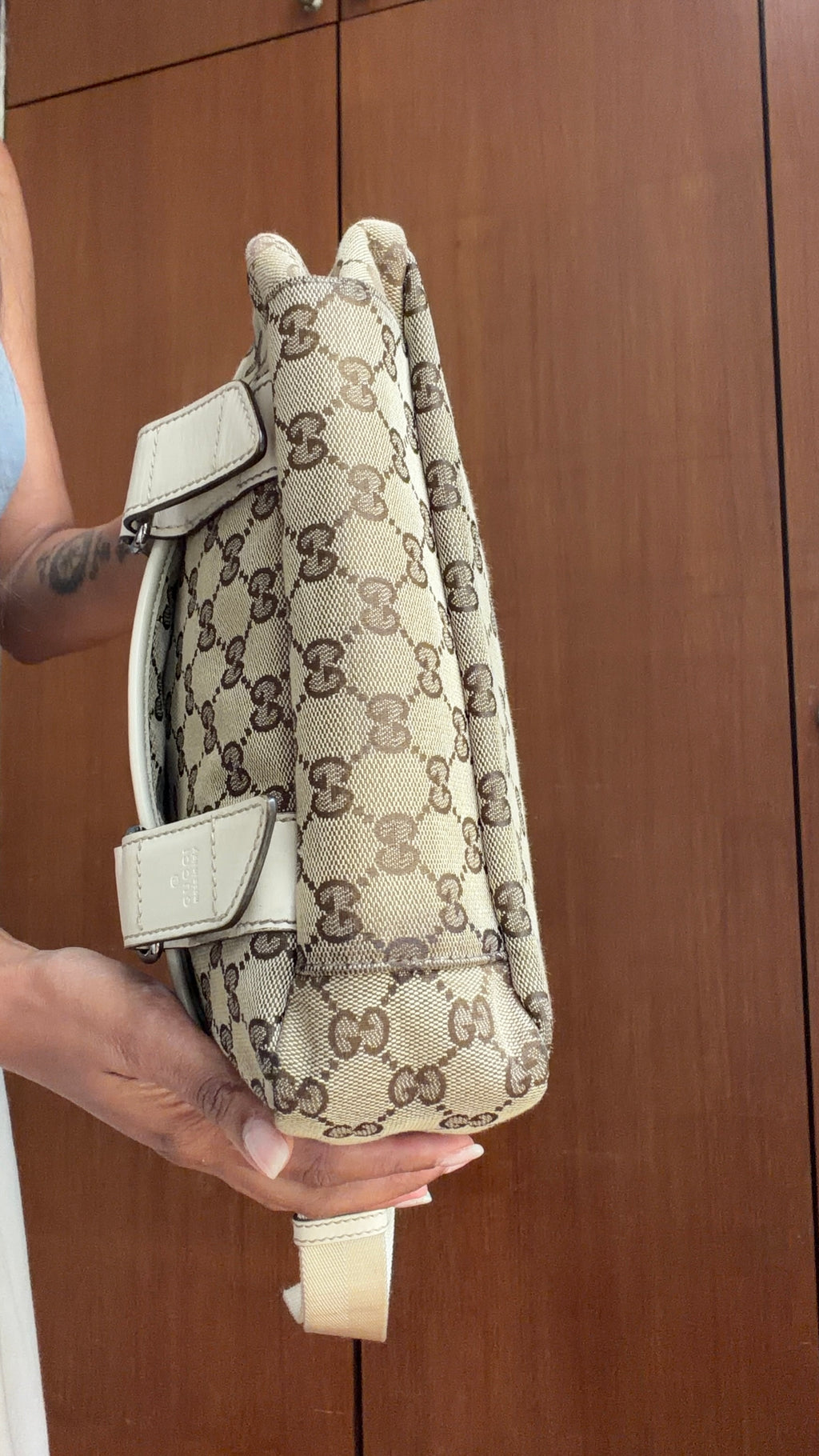 Authentic Vintage Gucci GG Monogram Shoulder Bag – Brown