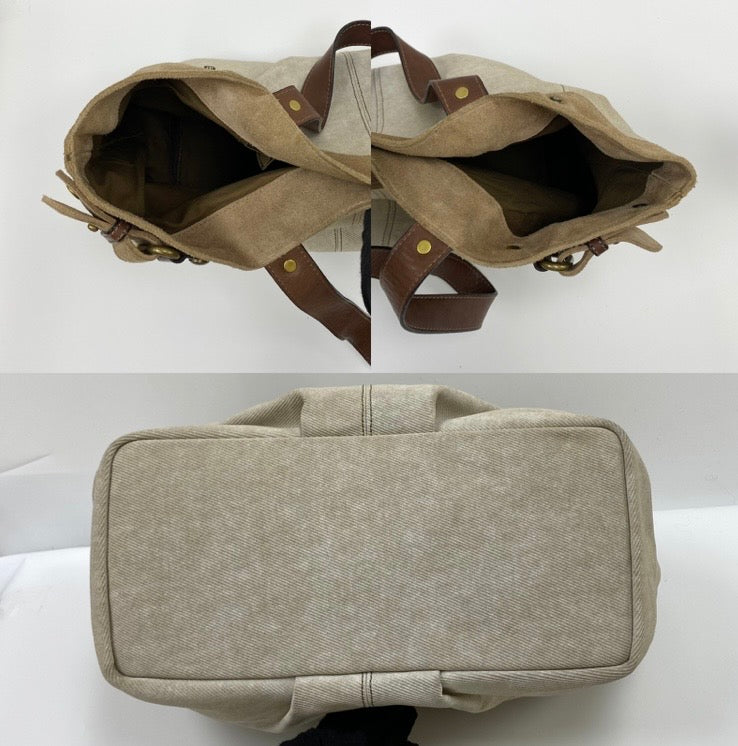 Authentic Vintage Burberry Blue Label Beige Canvas Tote Bag