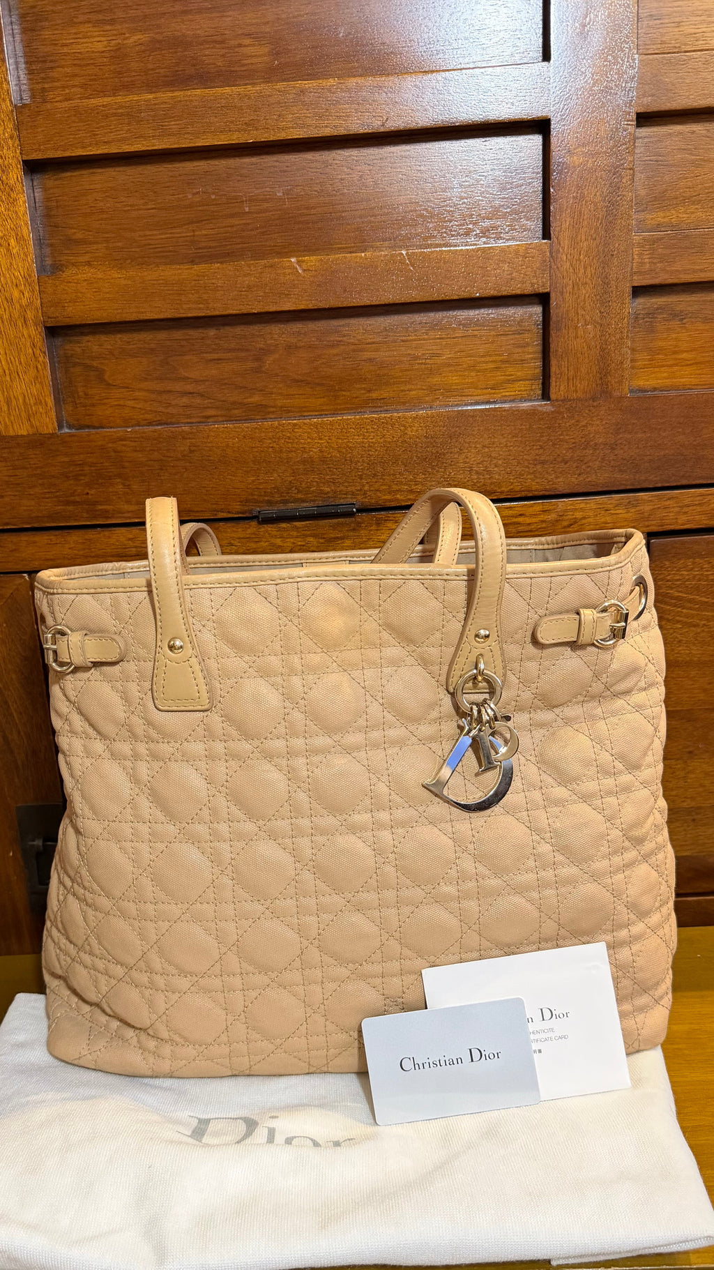 Vintage Dior Cannage Panarea Tote Bag