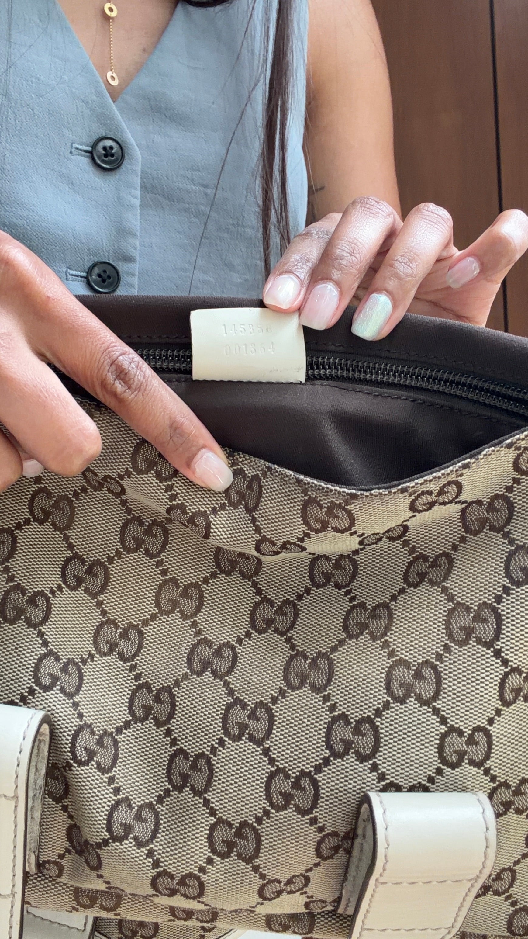 Authentic Vintage Gucci GG Monogram Shoulder Bag – Brown