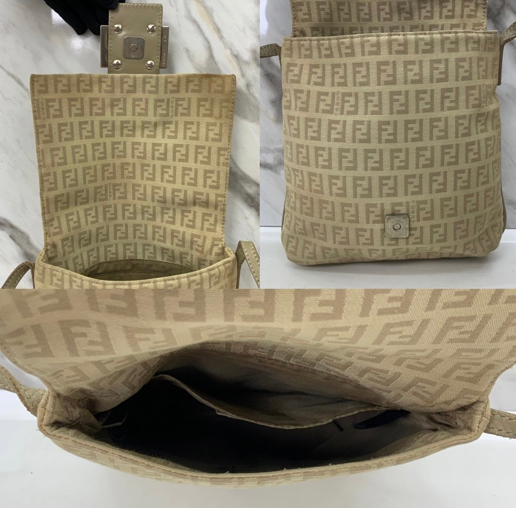 Fendi Zuccchino 8BT075 Sling Shoulder Crossbody Bag