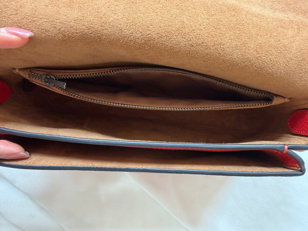 Authentic Coach Tabby Multi-Wear Leather Bag – Red ( Belt, 2 Straps & Dust Bag)