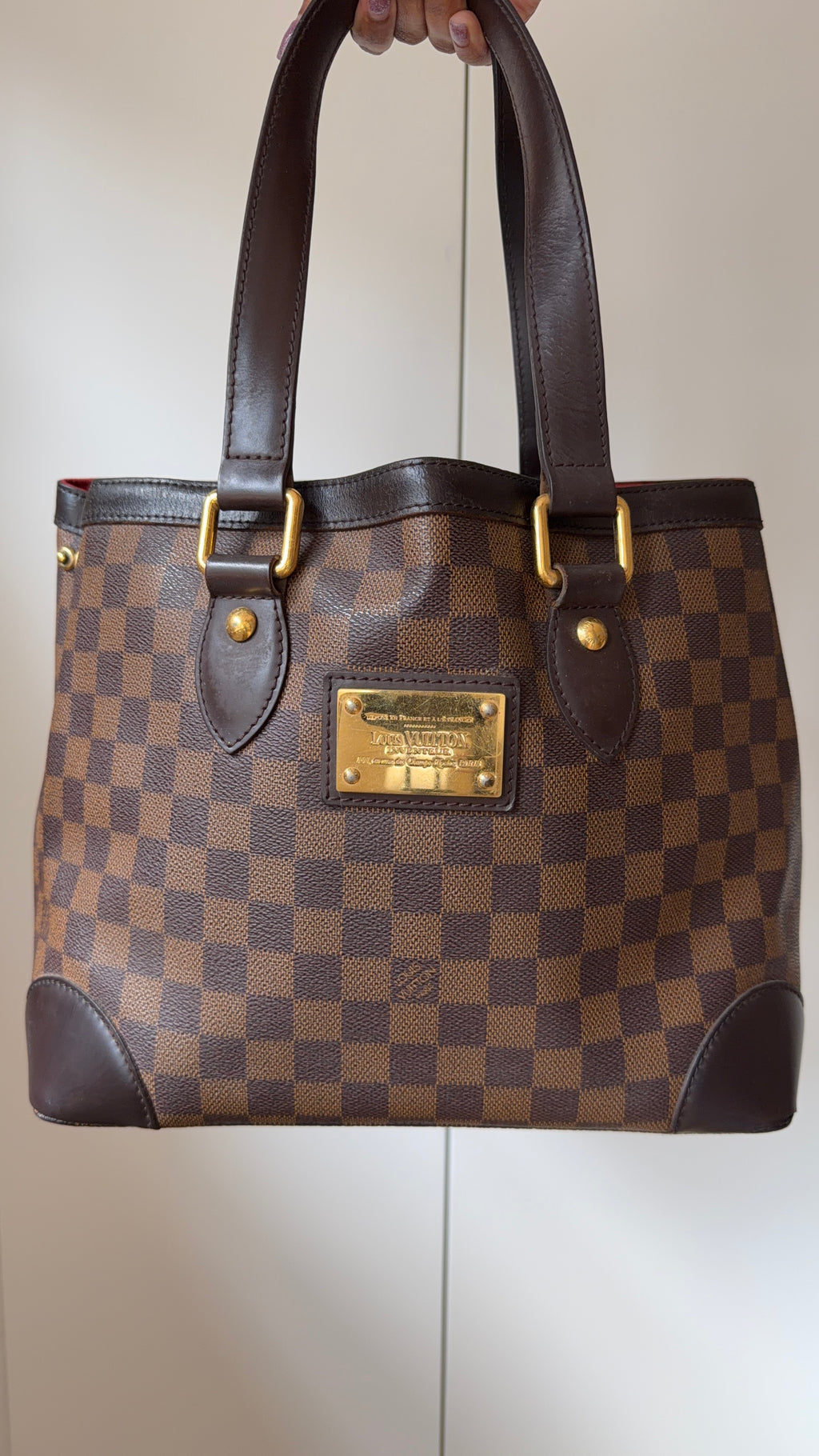 Louis Vuitton Hampstead PM N51205 Damier Ebene Tote Bag