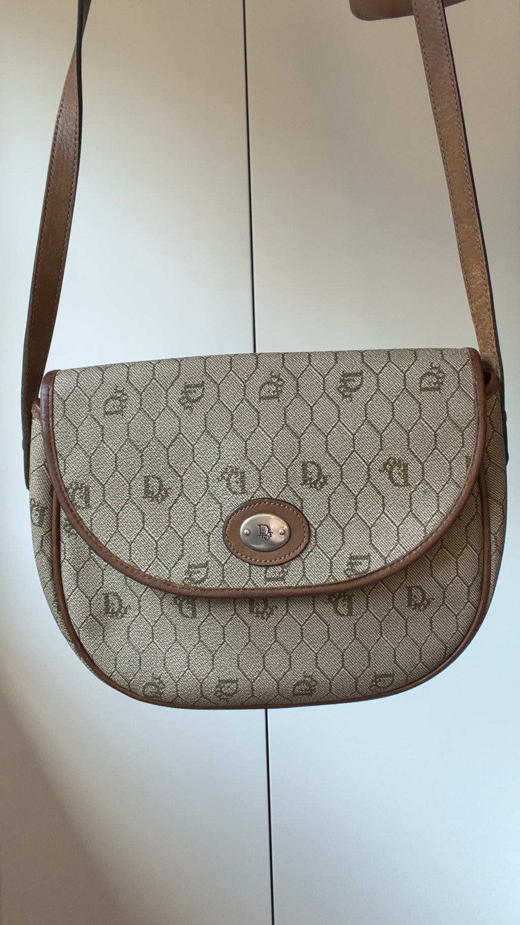 Dior Trotter Beige & Brown Canvas Shoulder Bag