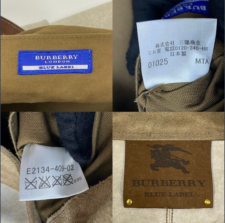 Authentic Vintage Burberry Blue Label Beige Canvas Tote Bag