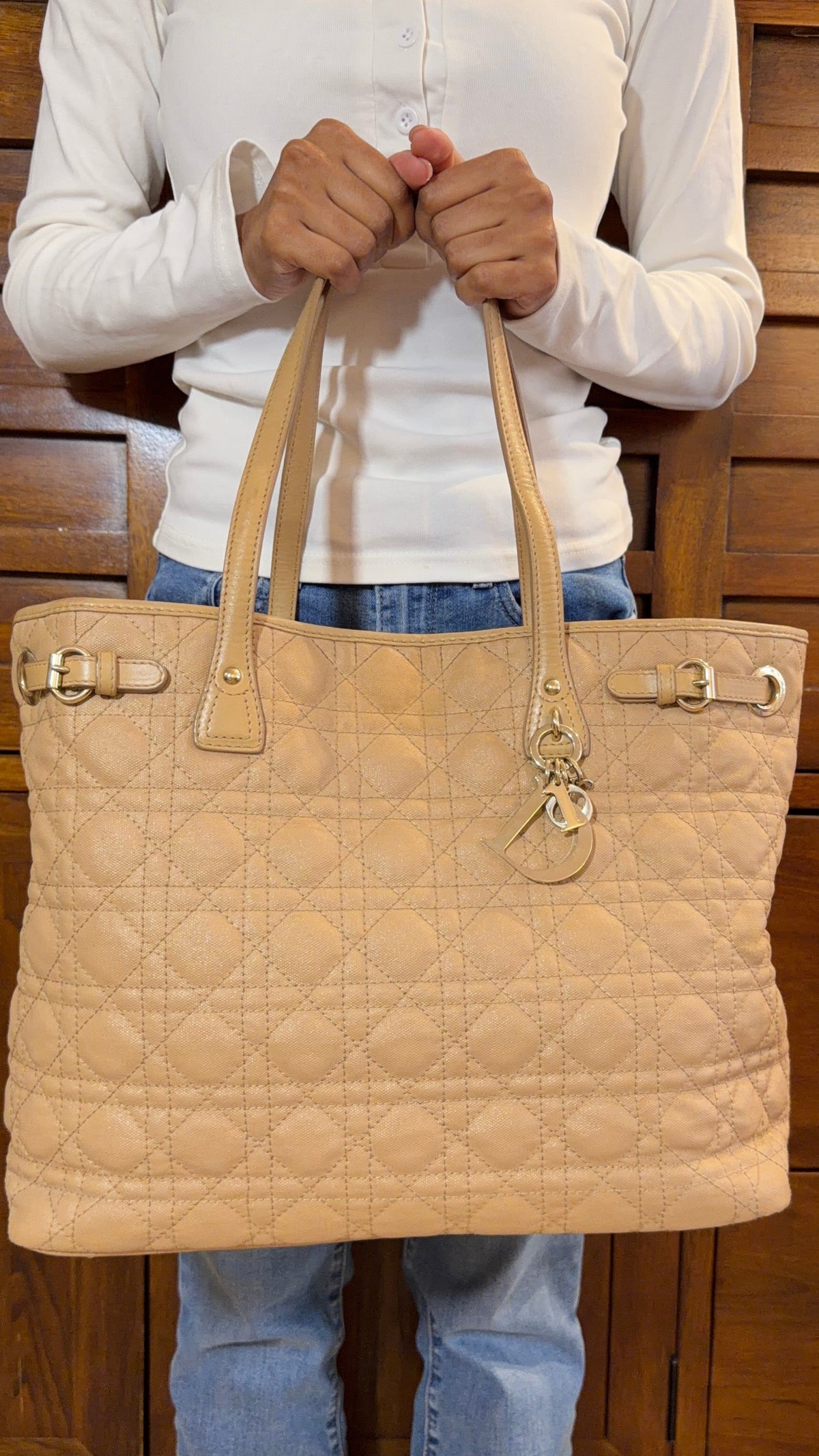 Vintage Dior Cannage Panarea Tote Bag