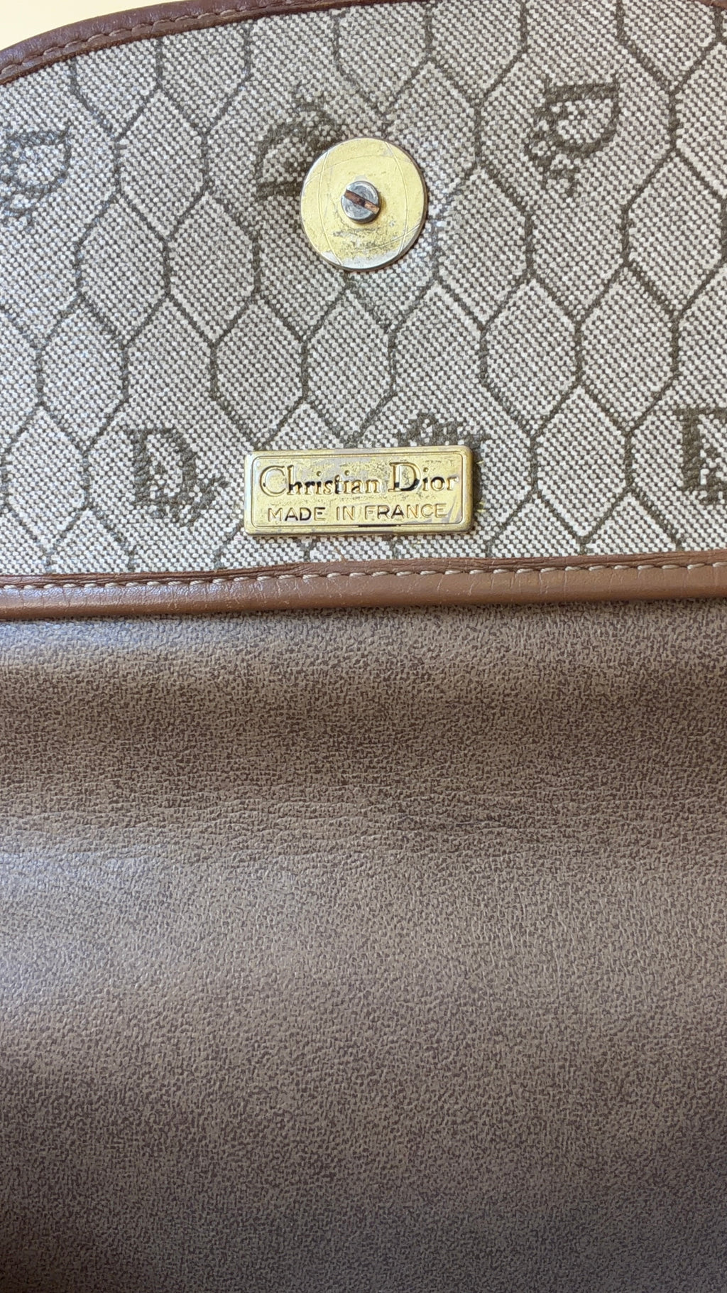 Dior Trotter Beige & Brown Canvas Shoulder Bag