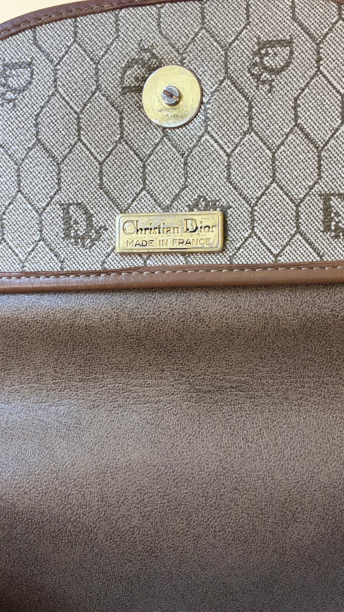 Dior Trotter Beige & Brown Canvas Shoulder Bag