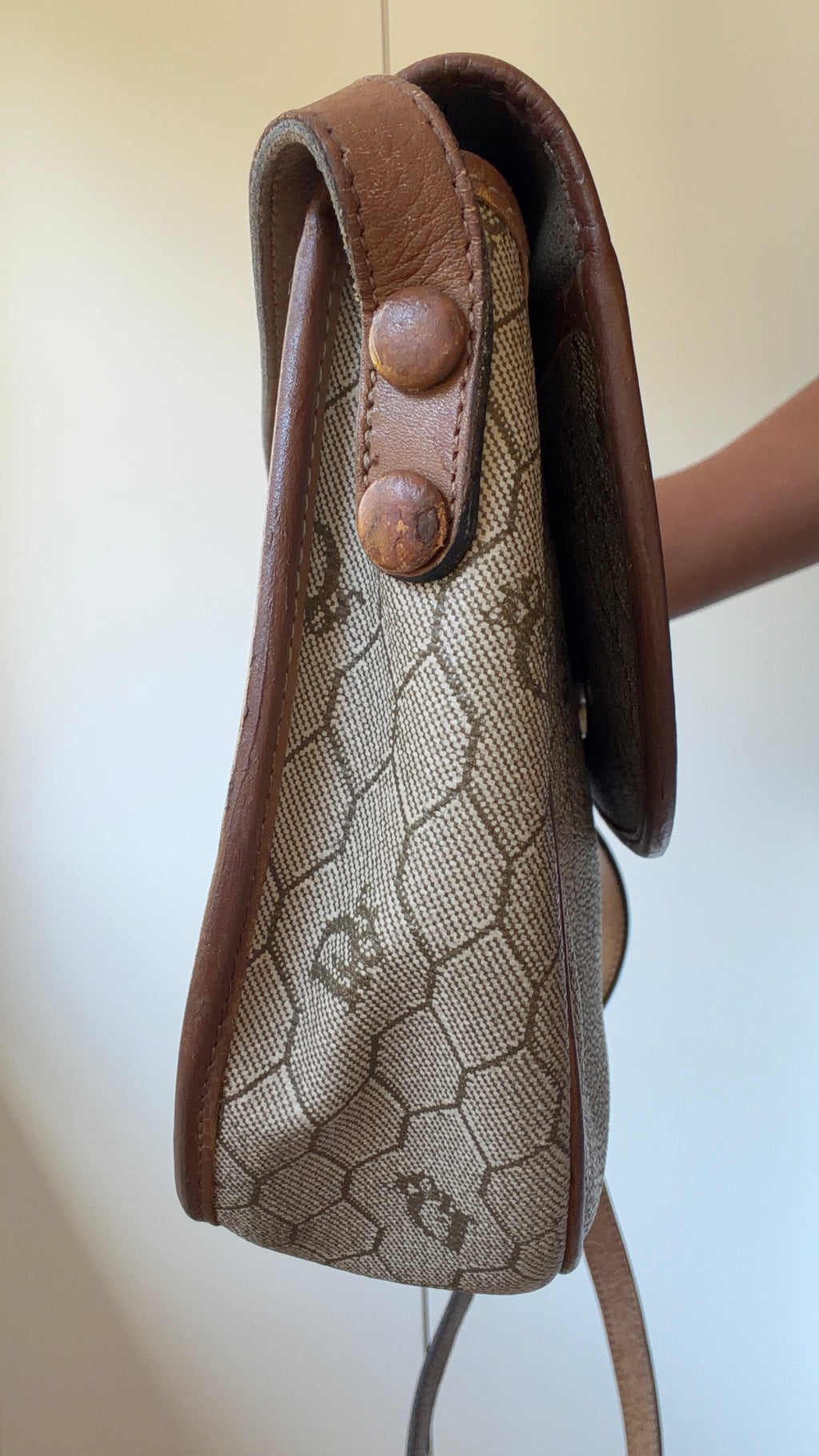 Dior Trotter Beige & Brown Canvas Shoulder Bag