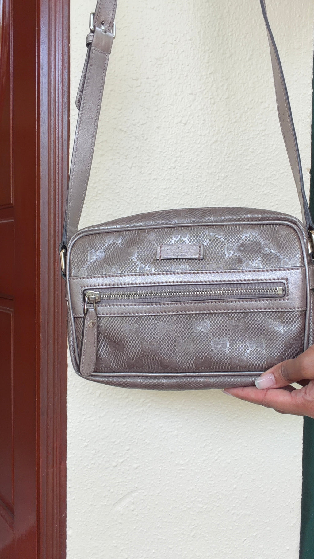 Vintage Gucci GG Monogram  Brown Shoulder Crossbody Bag