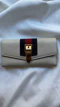 Gucci Sylvie Long Wallet – Beige Leather