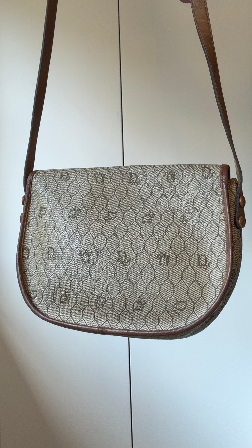 Dior Trotter Beige & Brown Canvas Shoulder Bag