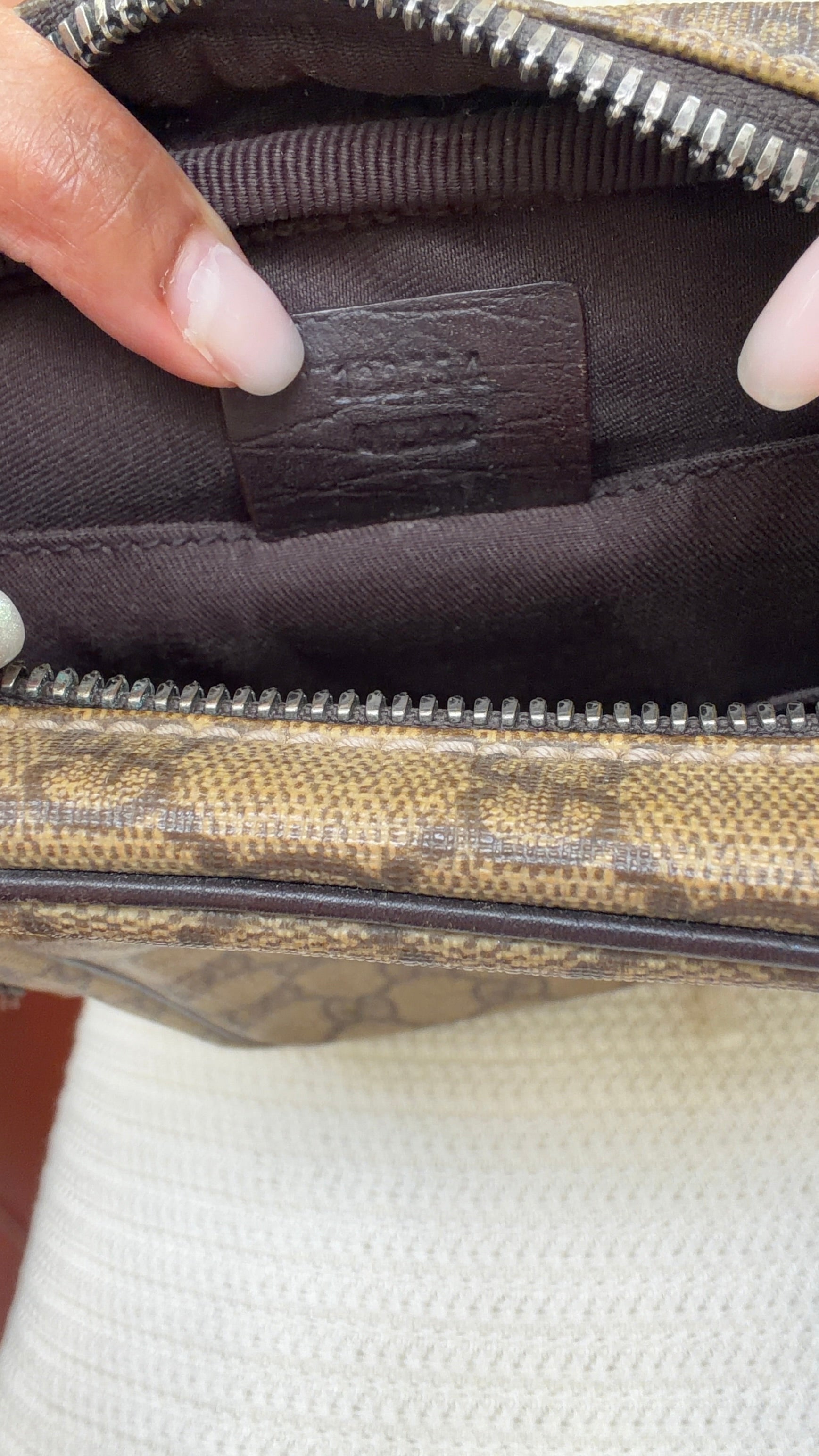 Vintage Gucci GG Monogram Brown Canvas Sling Crossbody Bag