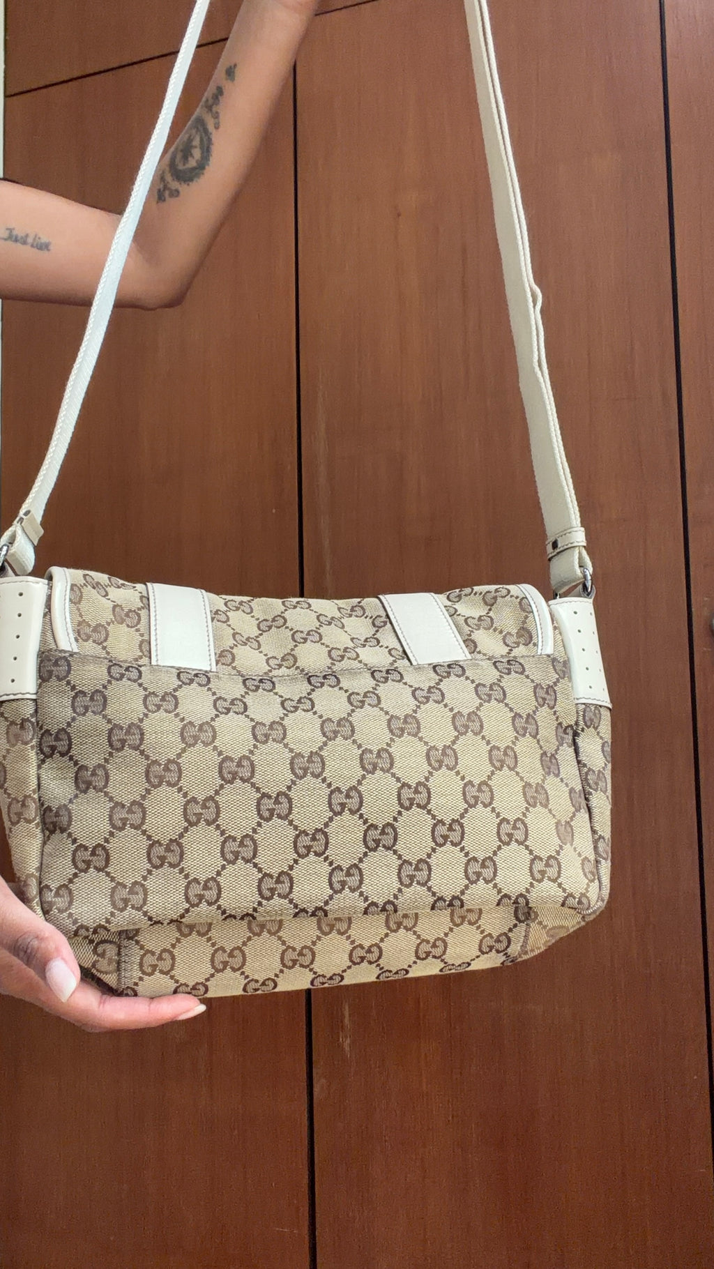 Authentic Vintage Gucci GG Monogram Shoulder Bag – Brown