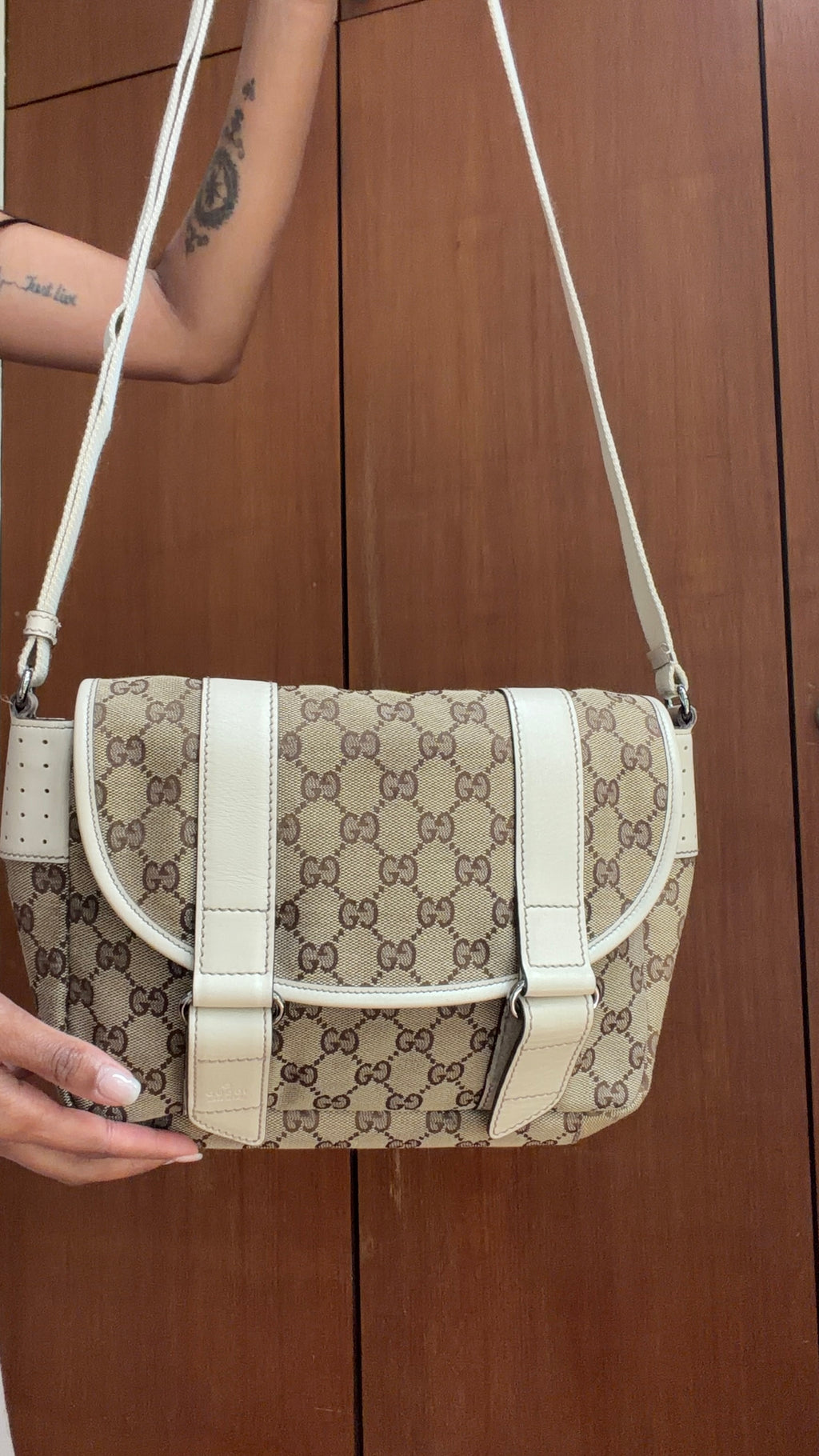 Authentic Vintage Gucci GG Monogram Shoulder Bag – Brown
