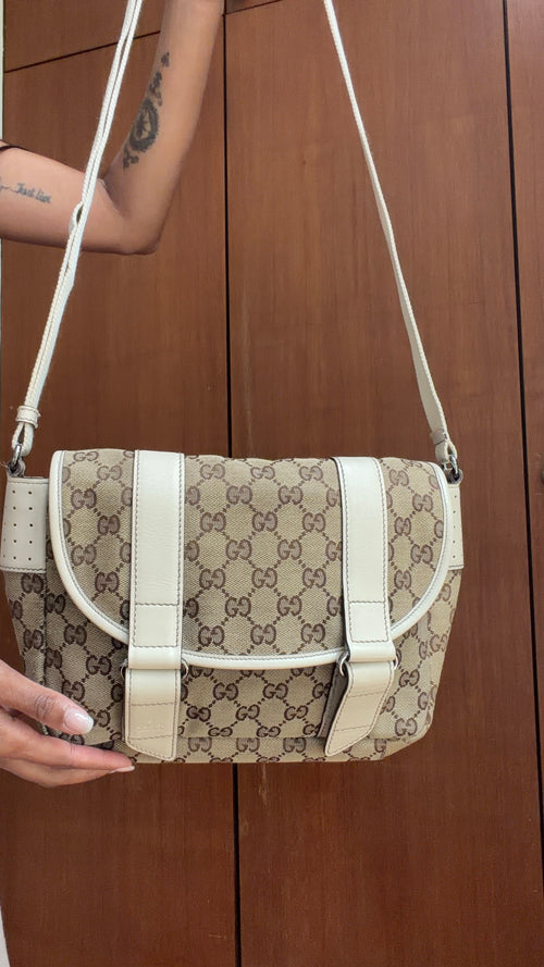 Authentic Vintage Gucci GG Monogram Shoulder Bag – Brown